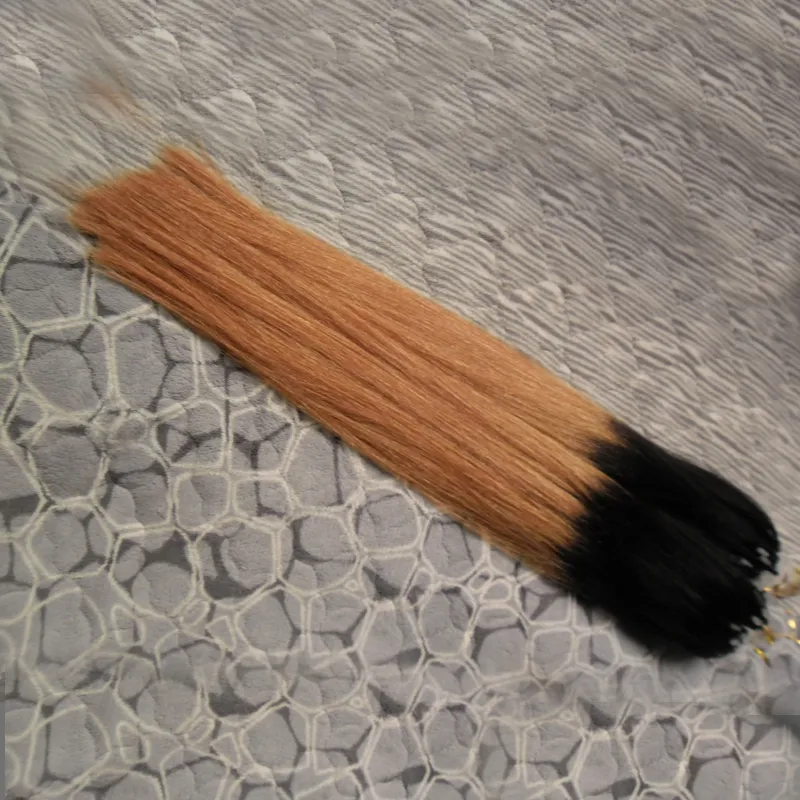 200g Straight micro bead hair extensions T1B/27 brazilian virgin hair honey blonde Ombre micro loop ring hair extensions