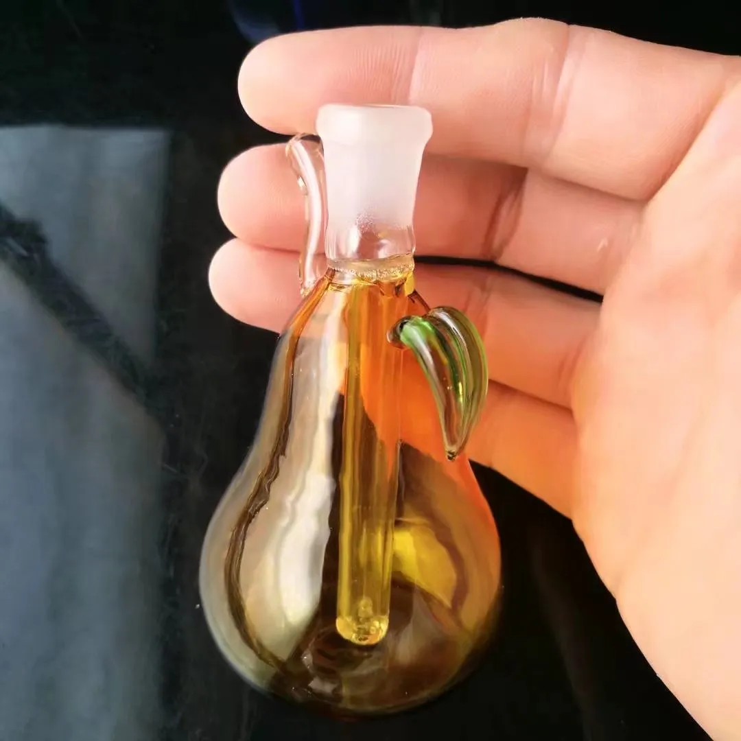 Accessoires de bongs en verre de narguilé en forme de poire, Pipes à fumer en verre colorées mini-tuyaux à main multi-couleurs Meilleure pipe en verre à la cuillère