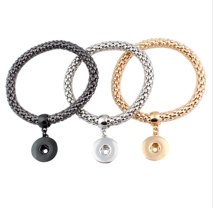 Moda nuovo fai da te Noosa Chunk 18mm braccialetto con bottoni in metallo fai da te zenzero bottone a pressione dichiarazione gioielli con bottone a pressione ciondoli per bracciale