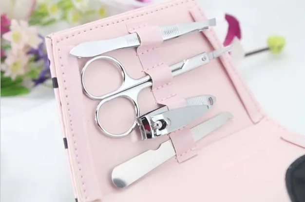 Pink Polka Dot Purse Manicure Set Favorty Wedding Bridal Showerバレンタインデーのギフトパーティーの好意