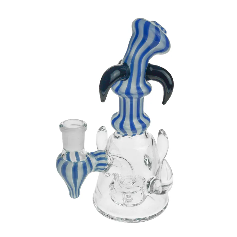 New Bongs Ox Horn Design Vidro Plataformas De Petróleo De Vidro Tubos De Água De Fumadores Com 14mm Junta Feminina