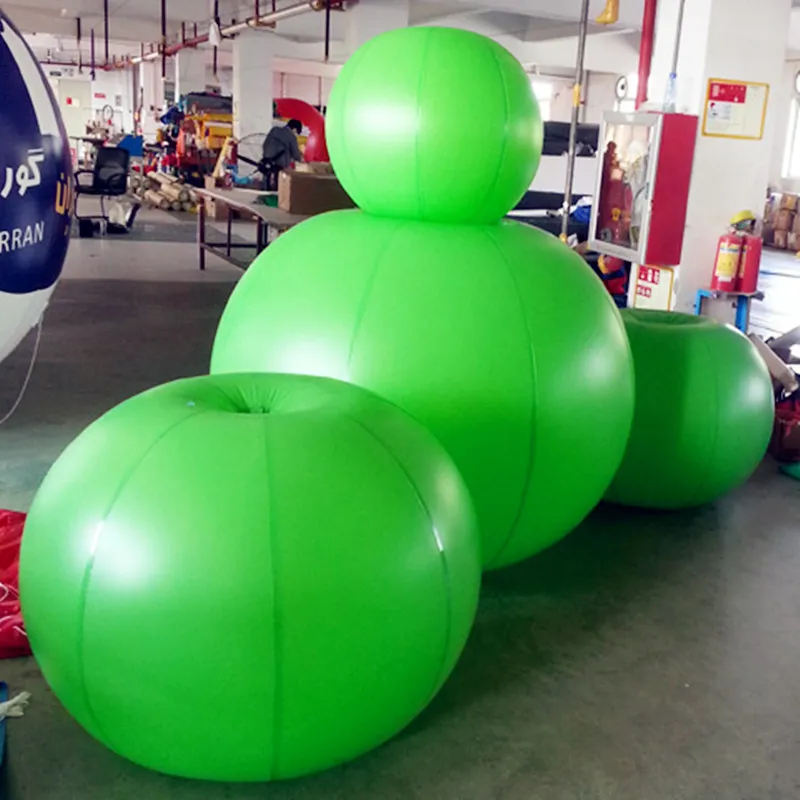 0,5 m-2m grön PVC-sfär uppblåsbara äppelballong med tryckning