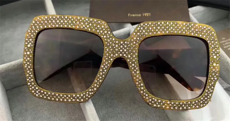 New fashion brand sunglasses G 0048 mosaic luxury fine small diamond design sunglasses top quality popular trend summer style