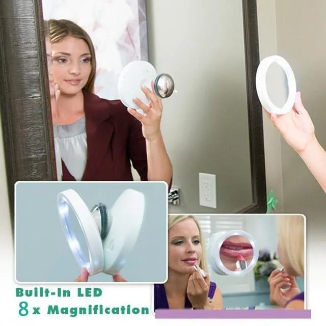 LED Mirror Cosmetic Compact Crystal Magnifying Glass Makeup Mirror Swivel Action LED Lights Swivel Cosmetic Tool