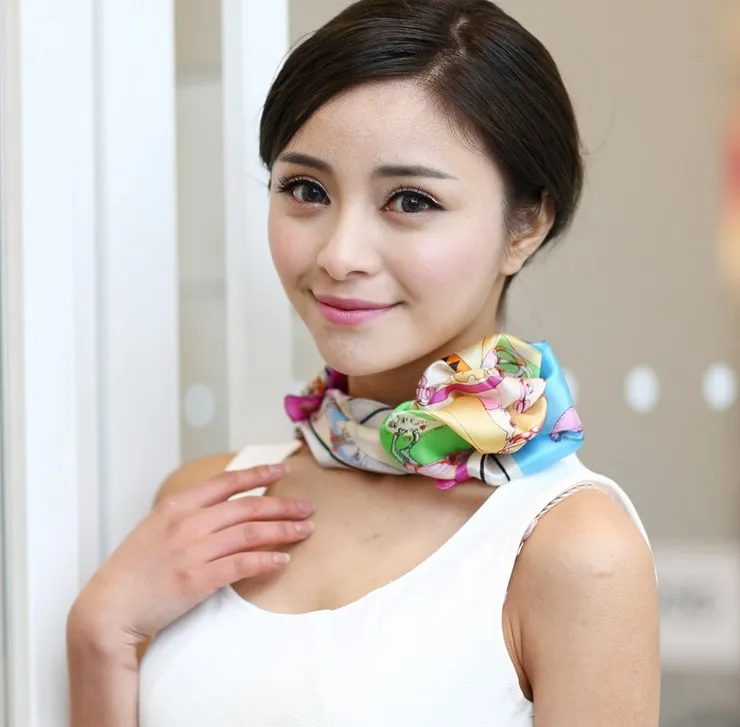 Prachtige zijde multifunctionele women square sjaal sjaals handtas accessorry # 4039