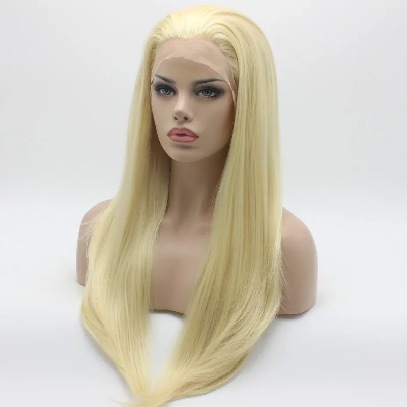 Iwona Hair – perruque Lace Front synthétique lisse et longue, blond clair 2613, nouée à la main, résistante à la chaleur, perruque 3151149