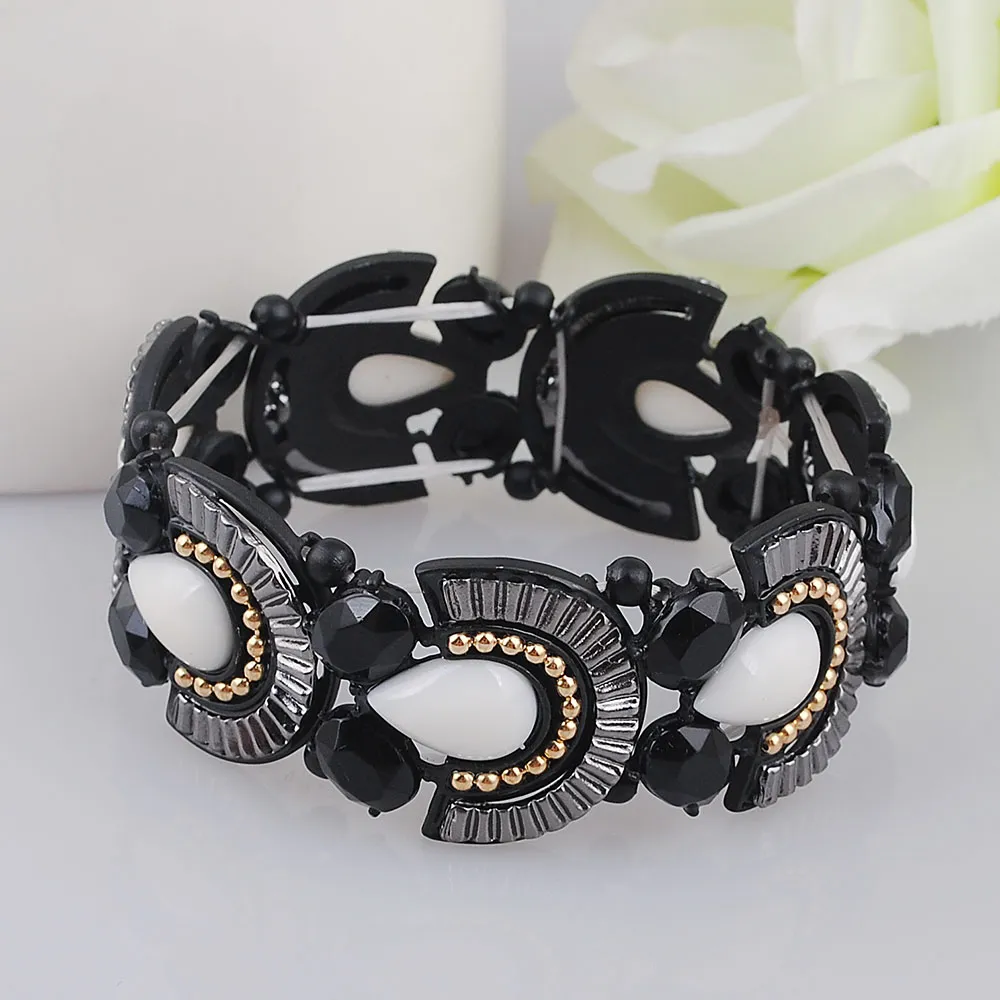 22mm Fitting Jewelry Alloy Electrophoresis Black Plated Metal Elastic