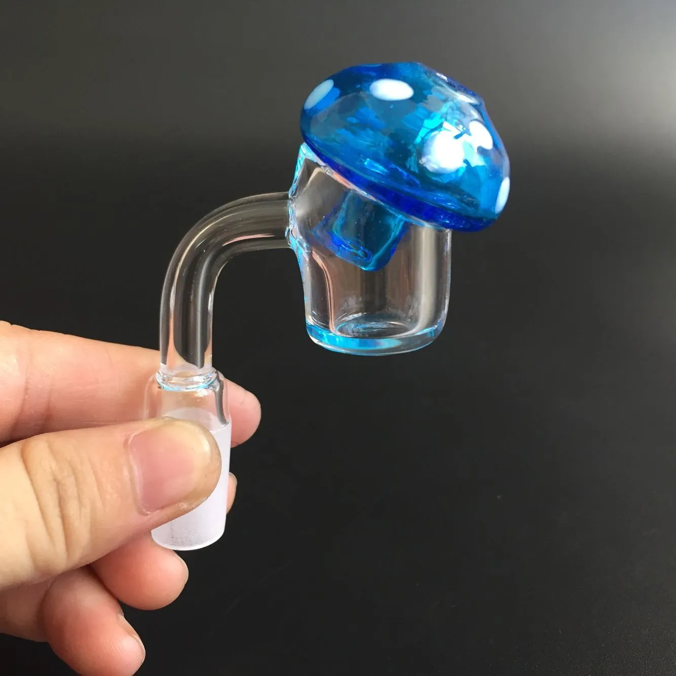 Heißer 4 mm dicker 90-Grad-Quarz-Banger-Nagel mit farbiger Glas-Vergaserkappe, 10 mm, 14 mm, 18 mm, weiblich, männlich, mattierte Verbindung
