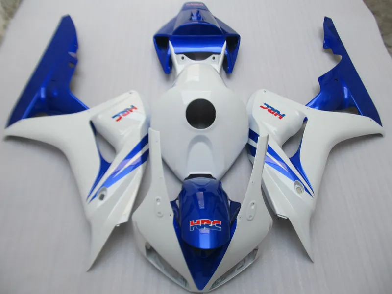 Injektionsgjutning Toppförsäljning Fairing Kit för Honda CBR1000RR 06 07 Blue White Fairings Set CBR1000RR 2006 2007 OT16