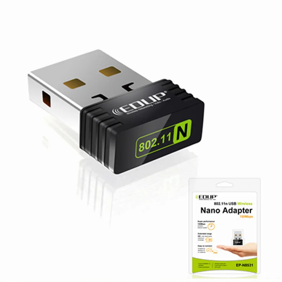EDUP 150M MINI USB WIFI Trådlös nanoadapter 150Mbps IEEE 802.11N G B LAN RALINK 5370 Nätverkskort EP-N8531 Partihandel