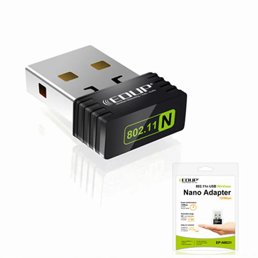 EDUP 150MミニUSB WIFIワイヤレスナノアダプター150Mbps IEEE 802.11n g b lanラリンク5370ネットワークカードEP-N8531卸売