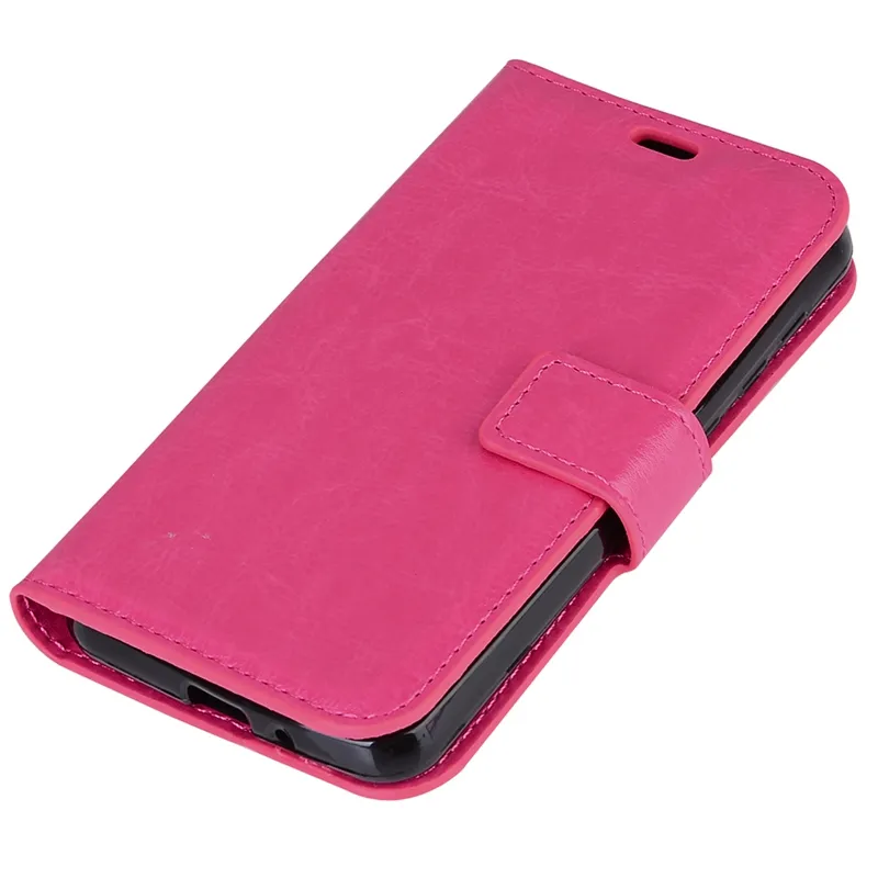 Fodral för iPhone 12 Pro Max Mini Galaxy Not20 Plus A41 A81 A91 A01 A51 A71 S20 M31 A11 A31 A21 S21 Fe Ultra Crazy Hästplånbok Läderhållare Flip Cover + TPU Card Case