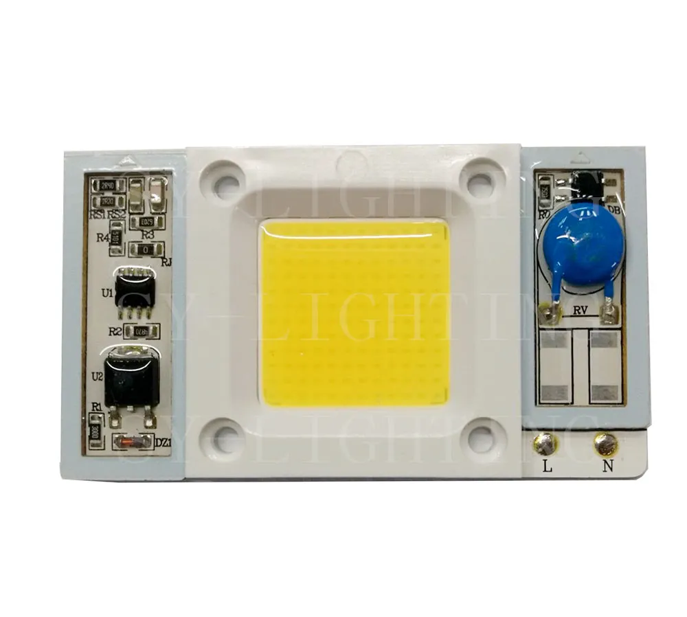 Driverless alta potência chip de 50W AC110V / LED 220V built-in driver Full Spectrum 400-840nm Branco Luz para aquário