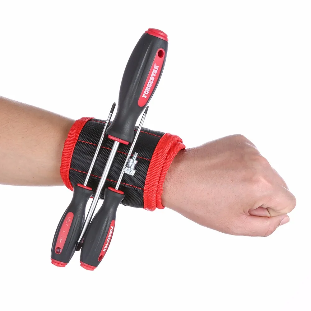 Magnetisk armband med starka magneter för att hålla skruvar, naglar, borrbitar bra för din verktygsäck, perfekt för auto reparation