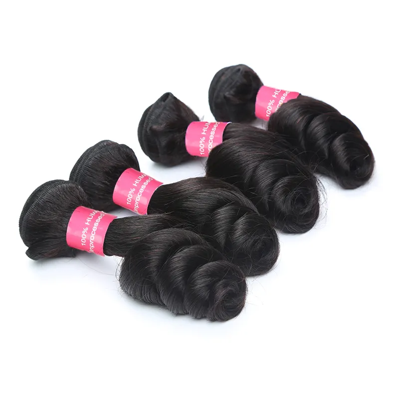 7A Qualité Brésilienne Vierge Cheveux Lâche Armure Pas Cher Péruvienne Malaisienne Vierge Remy Cheveux Humains 3 4Bundles Double Trame Cheveux9849955