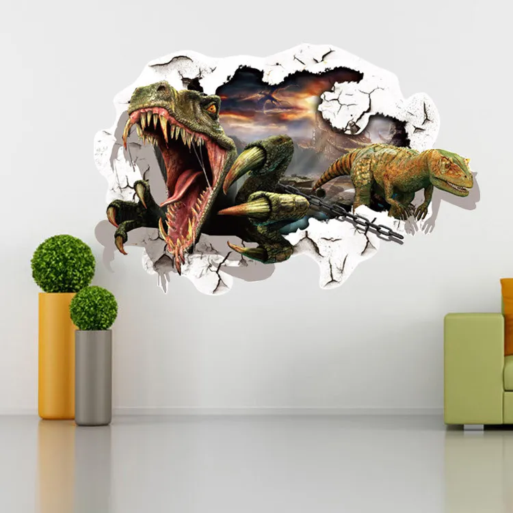 Hot 3 D Stickers Muraux En Gros Creative Chambre D'enfants Chambre Décorer Métope Dinosaure Autocollant Stickers Muraux IB125