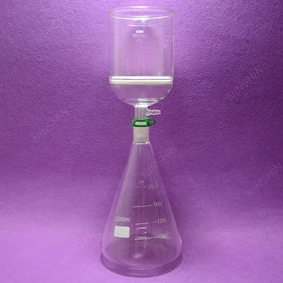 Wholesale- 2000ML Filtration Kit [2000ML Erlenmeyer Flask+1000ML Filter Funnel(3#)]