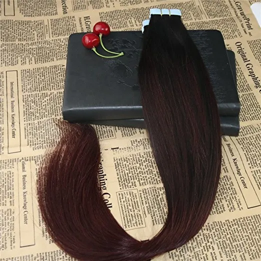 卸売 - 人間の髪の毛16-26インチ/ロット100g /パックのシームレスなテープは、人間の髪の伸びの網の伸び網1b / 99jのleibess