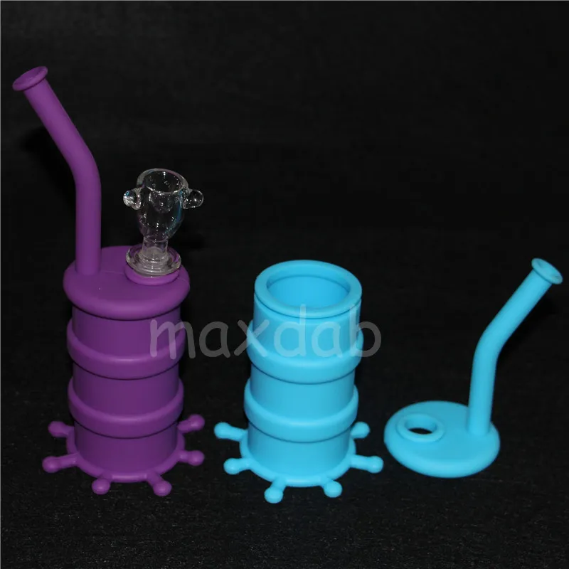 Silicon Rigs Wasserpfeife Shisha Bongs 5 ml Silikonbehälter Glas Nektar Bubbler Bong