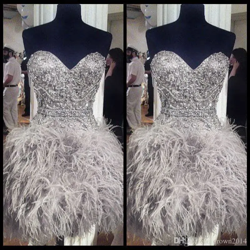 a line dress homecoming Sheath Off Shoulder Feathers Sequins Homecoming Dress Short Graduation Dress main image 1