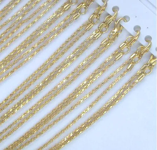 10 unids / lote Collar de oro colgantes Colgantes Cadenas Accesorios para DIY Craft Jewelry Regalo 16 pulgadas GO1