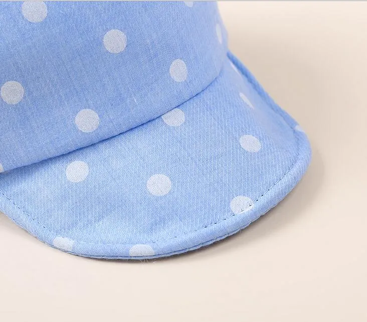 Dot Baby Caps New Girl Boys Cap Summer Hats For Boy Infant Sun Hat With Ear Sunscreen Baby Girl Hat Spring Baby Accessories G595