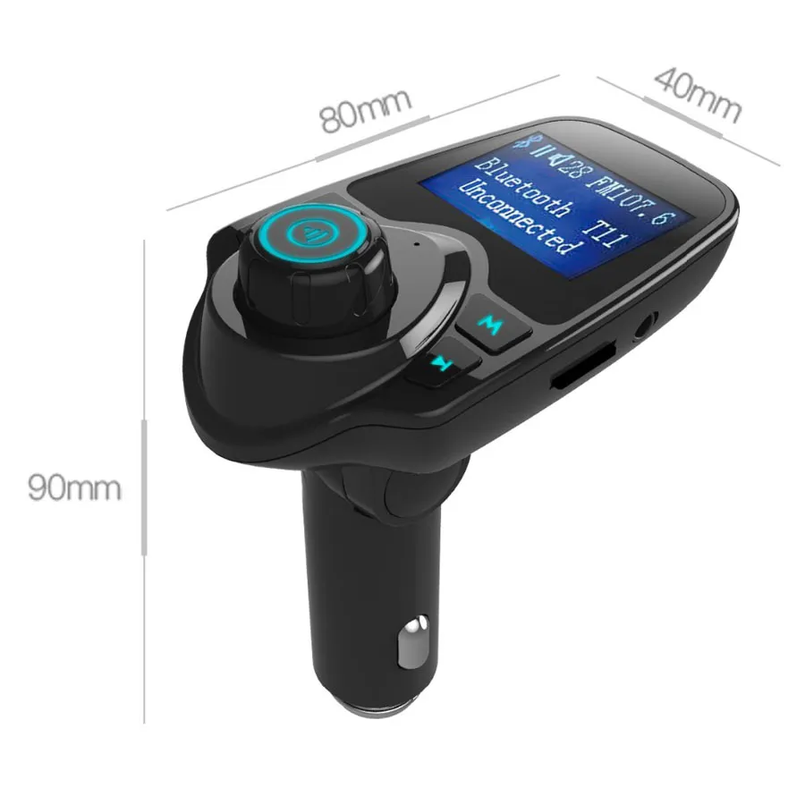 Original T11 Bluetooth Car Kit Handfree FM Transmitter MP3 Music Player Dual USB Car Charger Support TF Card U Disk