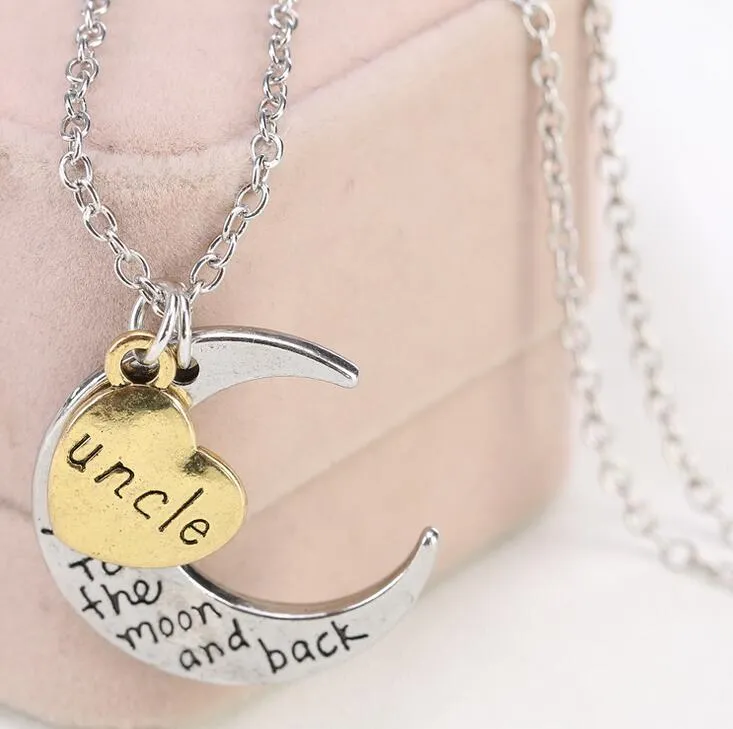 Hot sale Love Moon Couple Necklace Valentine 's Day Jewelry WFN200 with chain a 