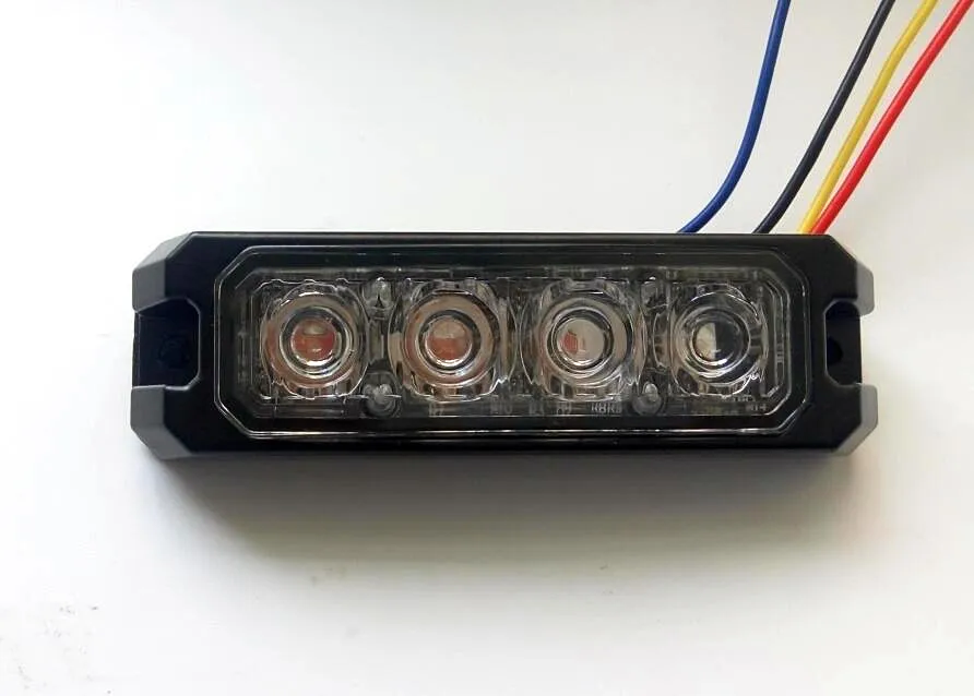 Feux d'avertissement externes de voiture 4*3W, feux de secours de gril de montage en surface, phares à Led, signal lumineux, 23flash, étanche