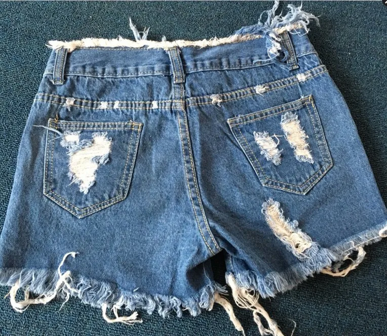 Goed A ++ Cowboy Shorts Vrouwelijke Explosie Dames Jeans Modellen Wijfjes Hole Burr Versleten Broek Tide JW013 Dames Jean