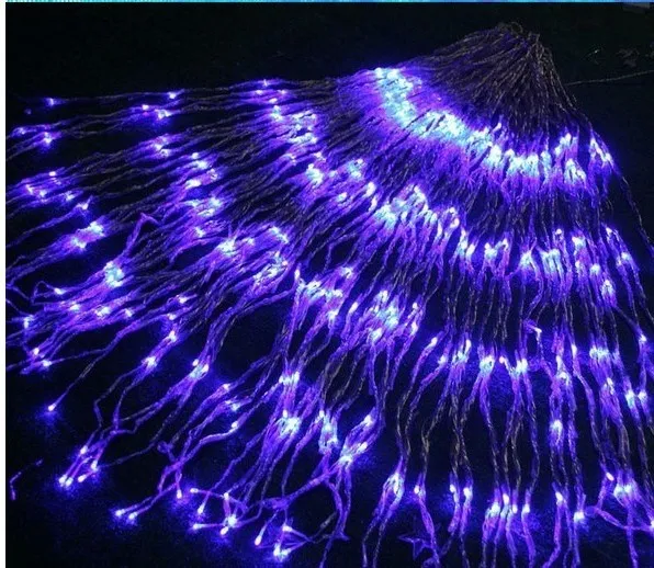 LED Waterfall String Curtain Light 6m * 3m 640 Leds3m * 6m 576led Vattenflöde Julbröllopsfest Holiday Decoration Fairy String Lights