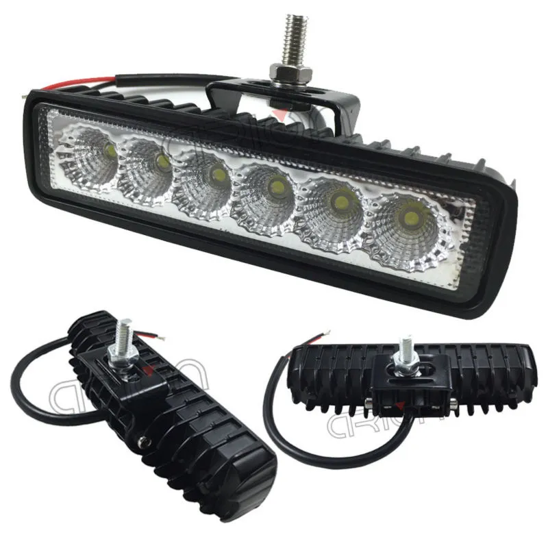 車両18WフラッドLEDワークライトATV OFF ROAD LIGHTランプフォグ駆動ライトバーオフロードSUV車トラックトレーラートラクターUTV