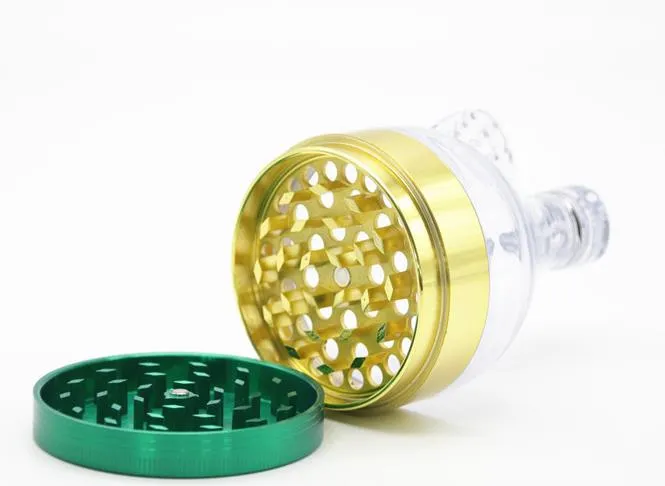 new type three layers green gold flat grinder 63MM grinder diameter zinc alloy funnel shaped