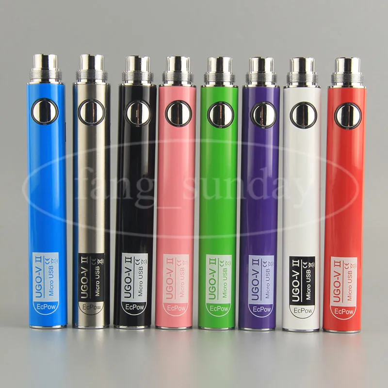 E Cigarette Evod Vaporizer passera genom elektrisk penna ånga Ugo V II 510 Trådbatteri + Micro USB-kabel Ego Laddare Vapes