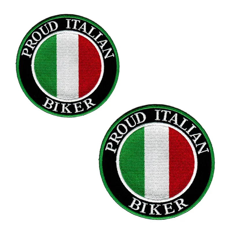 Proud Italian Biker Patch Use Iron Sew On Jacket Back and Difference T-shit or Hat Bag