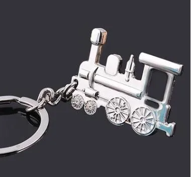 Keychain Key Pierścienie Uchwyt na breloczek Steam Train Model Biżuteria