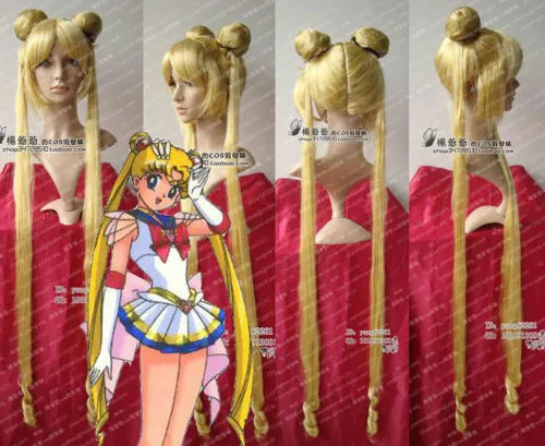 Sailor Moon Tsukino Usagi Cos Perücke Neue lange Mischung Blonde Cosplay Anime Perücken Kostenloser Versand