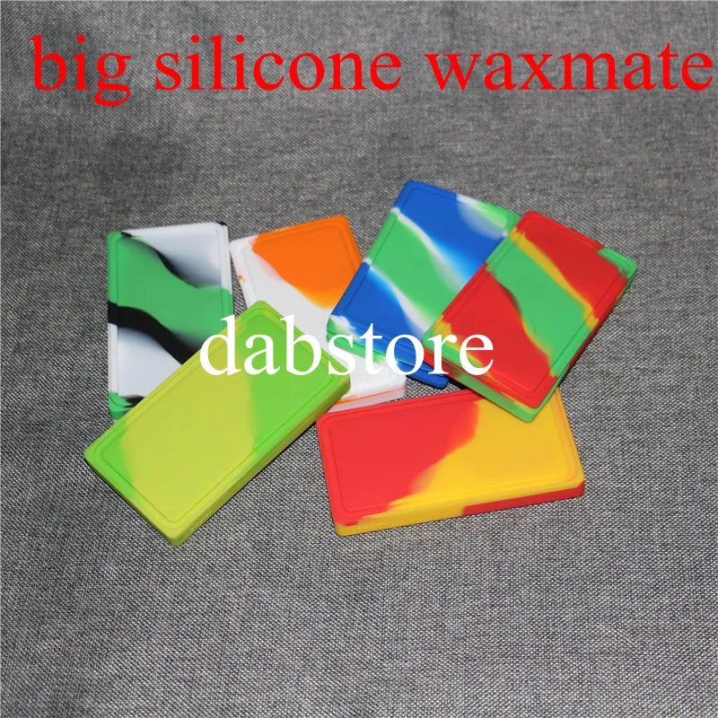 Large Waxmate Containers Big Silicone Rubber Storage Square Shape Wax Jars Dab Concentrate Tool Dabber Oil Holder for Vaporizer