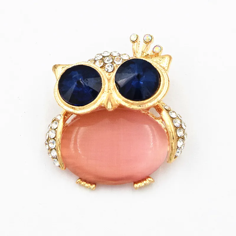 Lady Fashion Blue Owl Eye Moda Spilla Opal gufo Pin Spilla Sciarpa spiedo Donne spiedo pin fibbia bella Pins