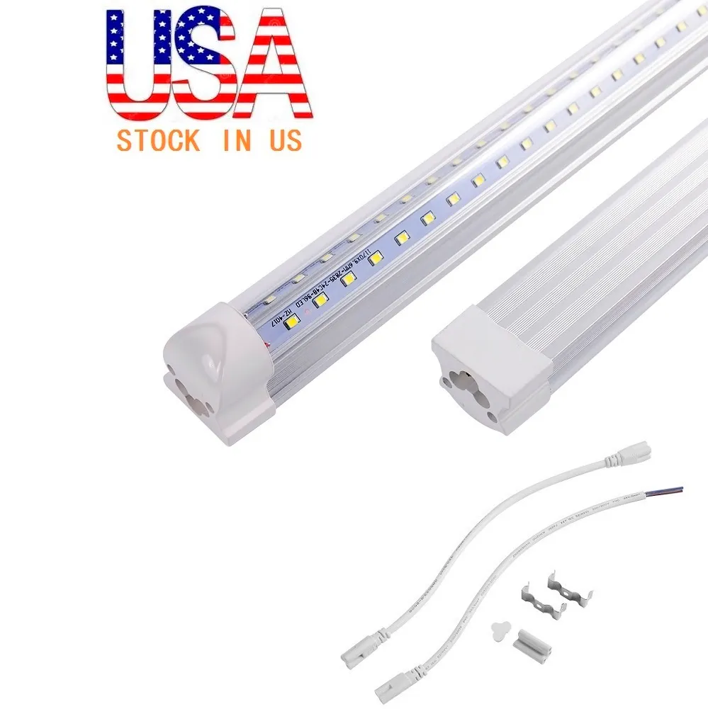 4ft 5ft 6ft 8ft led t8 tubes light V shaped led tubes for cooler door lighting integrated led Fluorescent light ac 85-265v