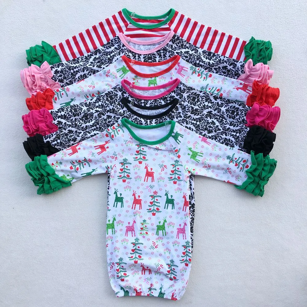 Outono inverno bebê o primeiro vestido de natal personalizado irmão pijama menino menina babados menina recém-nascido levar casa roupa bebê dormir presente