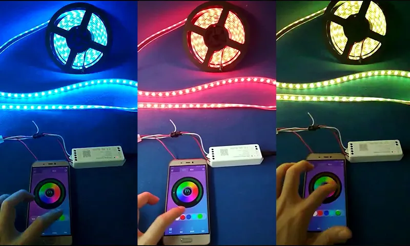 светодиодные ленты магия контроллер контроллер Bluetooth 4.0 с 200kinds картин для RGB полосы света 12-24V Управление по телефону