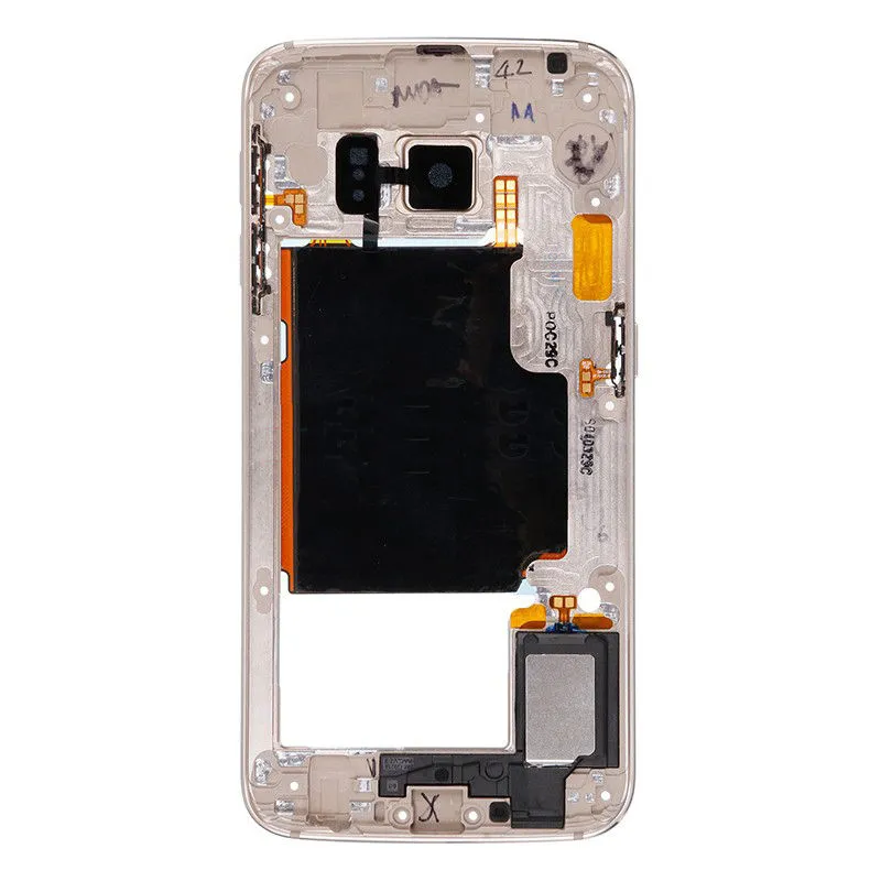 50 stks OEM Metalen Midden Bezel Frame voor Samsung Galaxy S6 G920F G920P G920A Single Card Version Housing With Camera Glass Side-knop