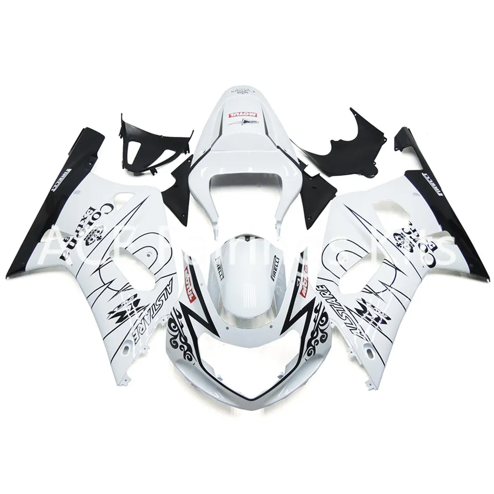3 cadeaux gratuits Nouveaux kits de carénage de moto d'injection ABS chaud 100% Fit pour Suzuki GSXR600 GSXR750 K1 00-03 2000 2001 2002 2003Style blanc pur