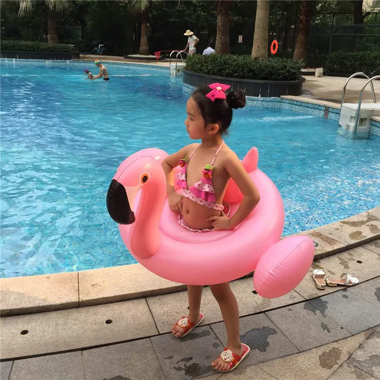 Sommar barns uppblåsbara flytande badbassängstrand leksaker barn liv bojvatten sport baby simning varv uppblåsbara flottörer flamingos svan