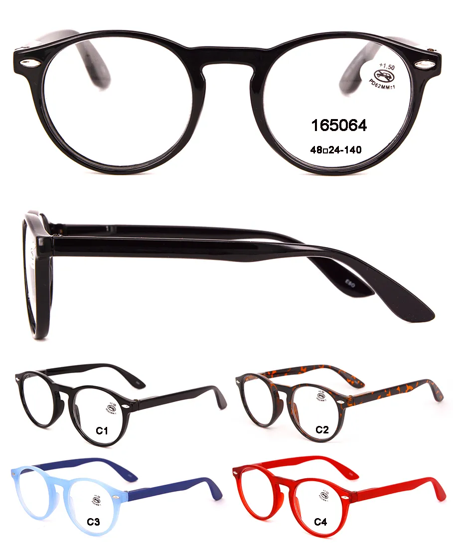 Lunettes de lecture en plastique rondes en gros pour femmes et hommes pas cher mode lecture lunettes de créateurs lunettes force de grossissement 1.00 2.00 3.50