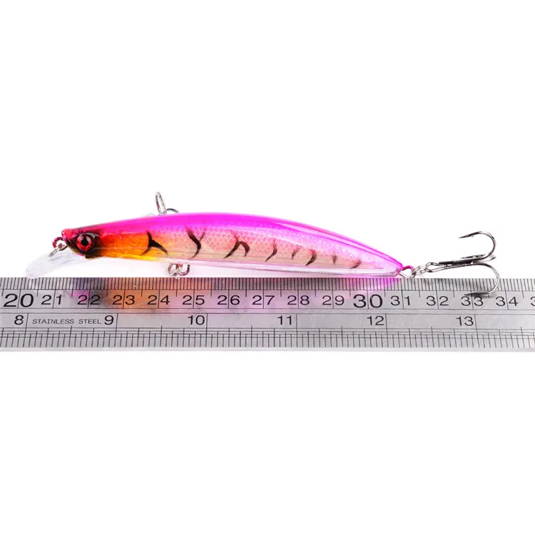 New Plastic Minnow Laser Bait Bait 11.5cm 14G 4 # Ganci 3D Eyes Occhi Attaccatura artificiale Attrezzatura da pesca