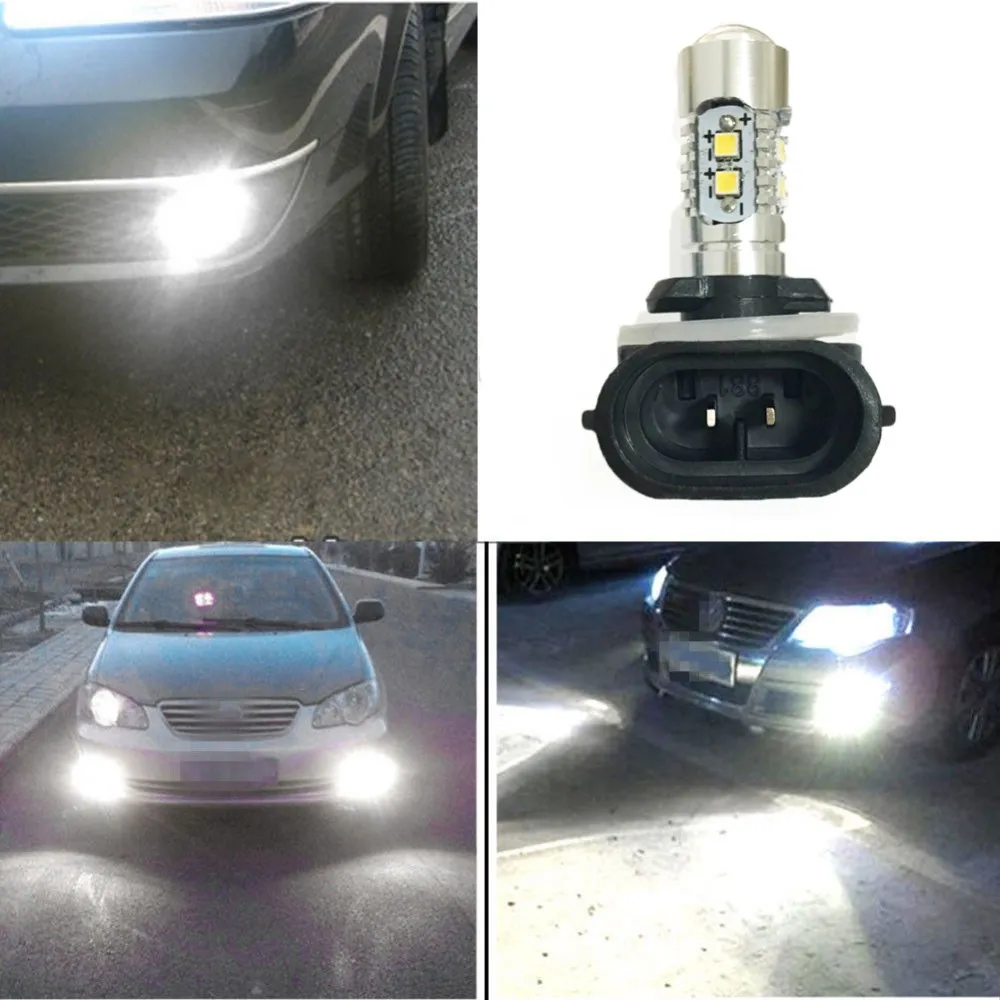 2 Stück 881 10 LED Auto Glühbirne 2323 Smd 12 V weiße LED-Birne High Power  Nebelscheinwerfer Fahren DRL Tagfahrlicht PG13 Universal-LED-Lampe
