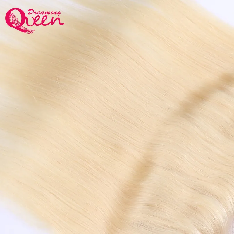 Cheveux raides 613 couleur blonde dentelle fermeture frontale Ombre brésilienne vierge cheveux humains 13X4 oreille à oreille frontale avec cheveux de bébé pré-épilés