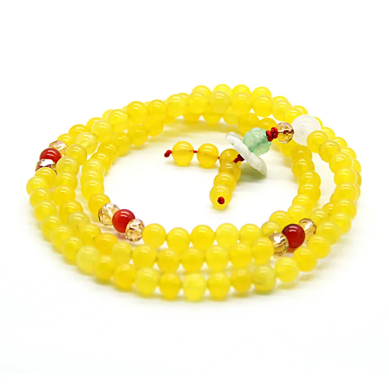 Partihandel Rosary Bracelet Hot Sale Buddhist 108 Pärlor 6mm Natursten Religiös Meditation Tibetansk Bönarmband och Halsband